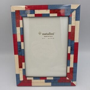 Natalini Hand Made Italy Multicolor Wood Marquetry Picture Frame 5x7